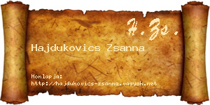 Hajdukovics Zsanna névjegykártya